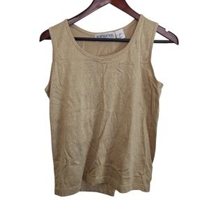 Bob Mackie Studio Gold Metallic Sparkle Tank Top Women's Size Medium